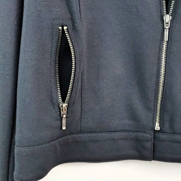 Moto Style Asymmetric Zip Knit Jacket Blazer - Picture 7 of 7